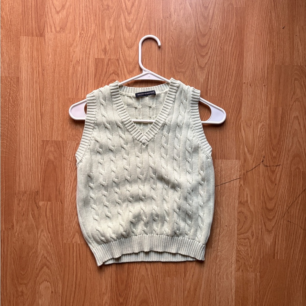 Brandy Melville Green V-Neck Sweater